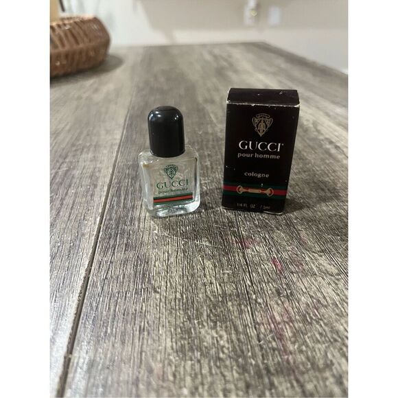 Vintage Gucci Pour Homme .25 FL OZ empty bottle cologne with box - Picture 1 of 5